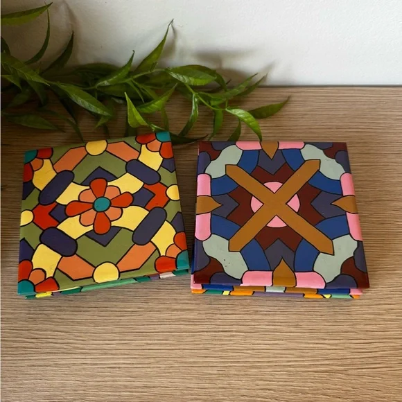 Colorful Geometric Coasters Set - Picture 5 of 5